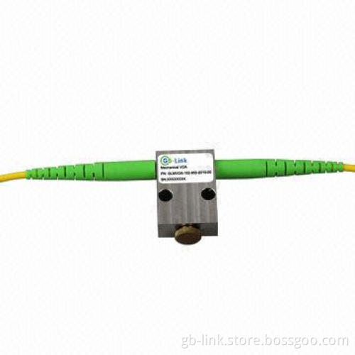 Mechanical VOA, manual adjustable attenuator realized by collimator and light blocking element